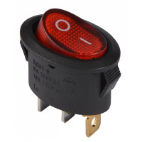 Переключатель АСКО-УКРЕМ KCD1-9-101N R/B 1-клавишный красный овальный с подсветкой A0140040087