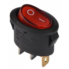 Перемикач АСКО-УКРЕМ KCD1-9-101N R/B 1-клавішний овальний червоний з підсвіткою A0140040087