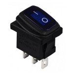 Переключатель АСКО-УКРЕМ KCD1-2-101WN BL/B 1-клавишный с защитой синий с подсветкой A0140040061