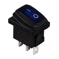 Переключатель АСКО-УКРЕМ KCD1-2-101WN BL/B 1-клавишный с защитой синий с подсветкой A0140040061