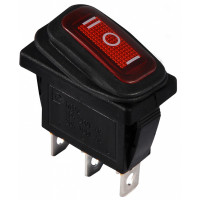 Переключатель АСКО-УКРЕМ KCD3-103W R/B 1-клавишный опрокидывающийся с защитой красный A0140040042