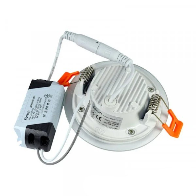 Встраиваемый LED светильник FERON AL2110 6W круглый 480Lm 5000K 01578