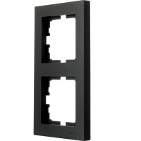 Рамка двойная вертикальная LEZARD Vesna черная 742-4200-152