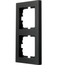 Рамка двойная вертикальная LEZARD Vesna черная 742-4200-152