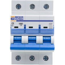 Модульный автоматический выключатель UTrust 3р 2А С 6kА АСКО (A0010210073)