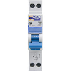 Устройство защитного отключения UTrust 1P+N (18 mm) 6А C 30мАA АСКО (A0010210151)