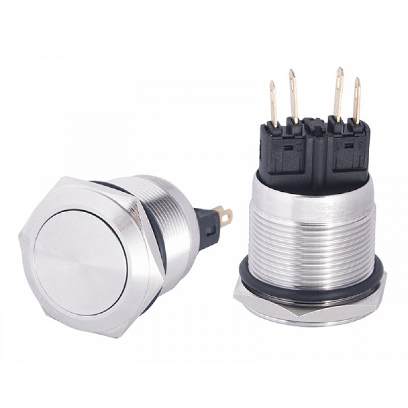 Кнопка металлическая плоская АСКО-УКРЕМ TYJ22-211 ON+NC A0140010124