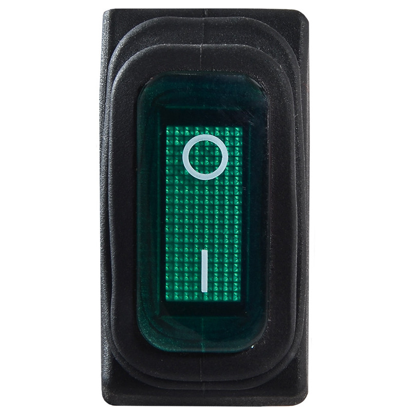 Переключатель АСКО-УКРЕМ KCD3-101WN GR/B 1-клавишный зеленый влагозащищенный A0140040035