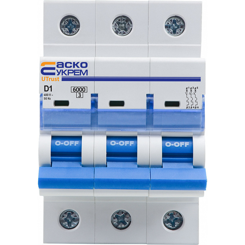 Модульный автоматический выключатель UTrust 3р 1А D 6kА АСКО (A0010210099)