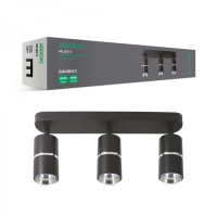 Накладной поворотный светильник ARDERO BAMBOO ML312-3 MR16 GU10 черный+хром 80234