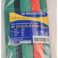 Набор термоусадочных трубок Ø 12,0/6,0 PRO (цветные) АСКО (A0150040648)