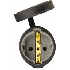 Розетка каучуковая с защитной крышкой 2Р+PE 16А IP44 АСКО (A0250010004)