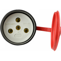 Розетка каучуковая с защитной крышкой 3Р+РЭ 25А IP44 АСКО (A0250010006)