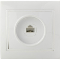 Розетка компьютерная (RJ45) белая РВcomсб-1-Fl-W серия FL, АСКО-УКРЕМ