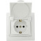 Розетка с заземлением и крышкой белая РВбсб16-З-Fl-W серия FL, АСКО-УКРЕМ