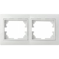 Рамка двухпостовая горизонтальная белая Pм-2-Fl-W серия FL, АСКО-УКРЕМ