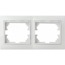 Рамка двухпостовая горизонтальная белая Pм-2-Fl-W серия FL, АСКО-УКРЕМ