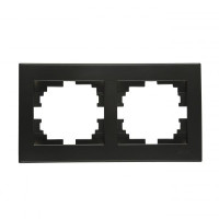 Рамка двойная горизонтальная LEZARD Rain антрацит 703-4242-147