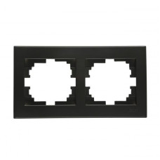 Рамка двойная горизонтальная LEZARD Rain антрацит 703-4242-147