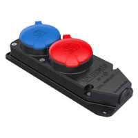 Розетка двойная BYES (1-на 3-ф +1-на 1-ф) каучук