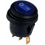 Перемикач KCD1-5-101WN BL/B чорний з круглою синьою клавішою з підсвічуванням IP65 АСКО A0140040076