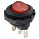 Переключатель KCD1-7-101NY R/B черный с красной круглой клавишей с подсветкой АСКО (A0140040136)