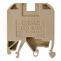 Клеммник JXB 6/35 на Din-рейке желтый АСКО (A0130010015)