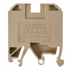 Клеммник JXB 6/35 на Din-рейке желтый АСКО (A0130010015)