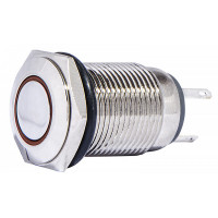 Кнопка металлическая с подсветкой (1НВ+1НЗ) 220В красная TYJ16-261, АСКО-УКРЕМ (A0140010092)