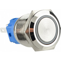 Кнопка металлическая с подсветкой (1НВ+1НЗ) 220В красная TYJ19-271, АСКО-УКРЕМ (A0140010112)