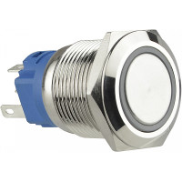 Кнопка металлическая с подсветкой (1НВ+1НЗ) 24В красная TYJ19-271, АСКО-УКРЕМ (A0140010139)