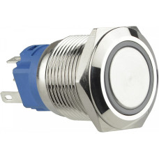 Кнопка металлическая с подсветкой (1НВ+1НЗ) 24В красная TYJ19-271, АСКО-УКРЕМ (A0140010139)