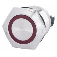 Кнопка металлическая с подсветкой (1НВ+1НЗ) 24В красная TYJ22-271, АСКО-УКРЕМ (A0140010142)