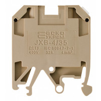 Клеммник JXB 4/35 на Din-рейке желтый АСКО (A0130010013)