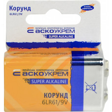 Батарейка щелочная Корунд.6LR61.SC1 (shrink card 1) АСКО