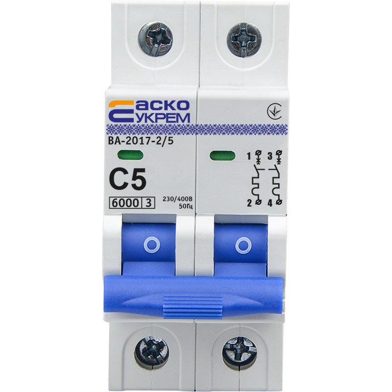 Автоматичний вимикач УКРЕМ ВА-2017/С 2р 5А АСКО