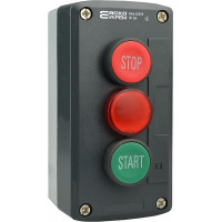 Пост кнопочный трехместный «Пуск-Стоп-Сигнальная лампа» XAL-D376 АСКО-УКРЕМ (A0140020070)