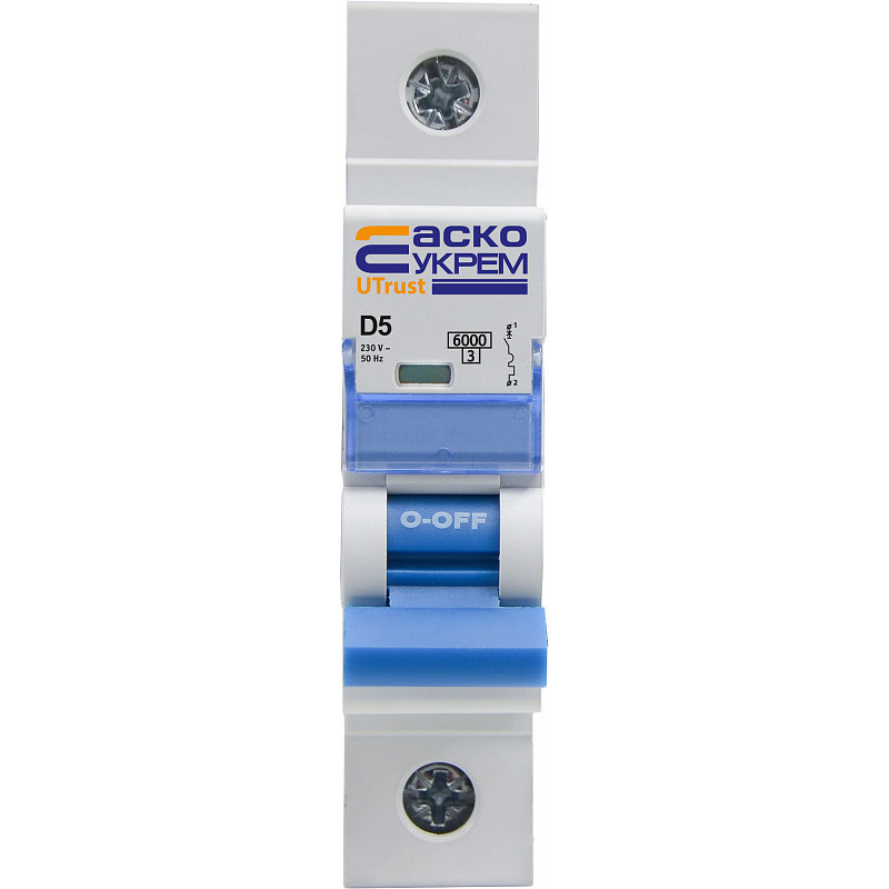 Модульный автоматический выключатель UTrust 1р 5А D 6kА АСКО (A0010210089)