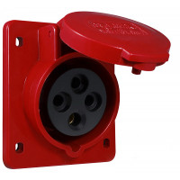 Гнездо врезное ГВ 32А/4 ( 4гнезда ) (424) 3P+PE IP44 АСКО (A0080030005)