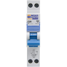 Устройство защитного отключения UTrust 1P+N (18 mm) 25А C 30mА AC АСКО (A0010210146)