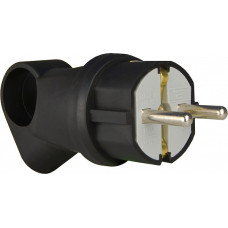 Вилка каучуковая угловая с кольцом 2P+PE 16А АСКО (A0250010016)