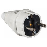 Вилка переносная ОП 16А/2 (220В) 2Р+РЭ (012) Белая АСКО (A0080010013)