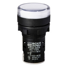 Светосигнальная арматура AD22-22DS белая 110В АC/DC АСКО-УКРЕМ (A0140030065)