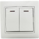 Выключатель двухклавишный с подсветкой белый BBсб10-2-1-Fl-W серия FL, АСКО-УКРЕМ