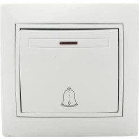 Выключатель одноклавишный для звонка подсвидкой белый ВВДСБ10-FL-W серия FL, АСКО-УКРЕМ