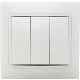 Выключатель трехклавишный белый BBсб10-3-0-Fl-W серия FL, АСКО-УКРЕМ