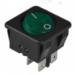 Переключатель KCD2-10-201 GR/B 2-полюсный черный с круглой зеленой клавишей АСКО-УКРЕМ (A0140040127)
