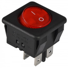 Перемикач KCD2-10-201 R/B 2-полюсний чорний з круглою червоною клавішою АСКО-УКРЕМ (A0140040126)