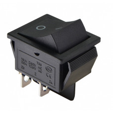 Переключатель KCD2-211 B/B черный с черной клавишей без фиксации АСКО-УКРЕМ (A0140040138)