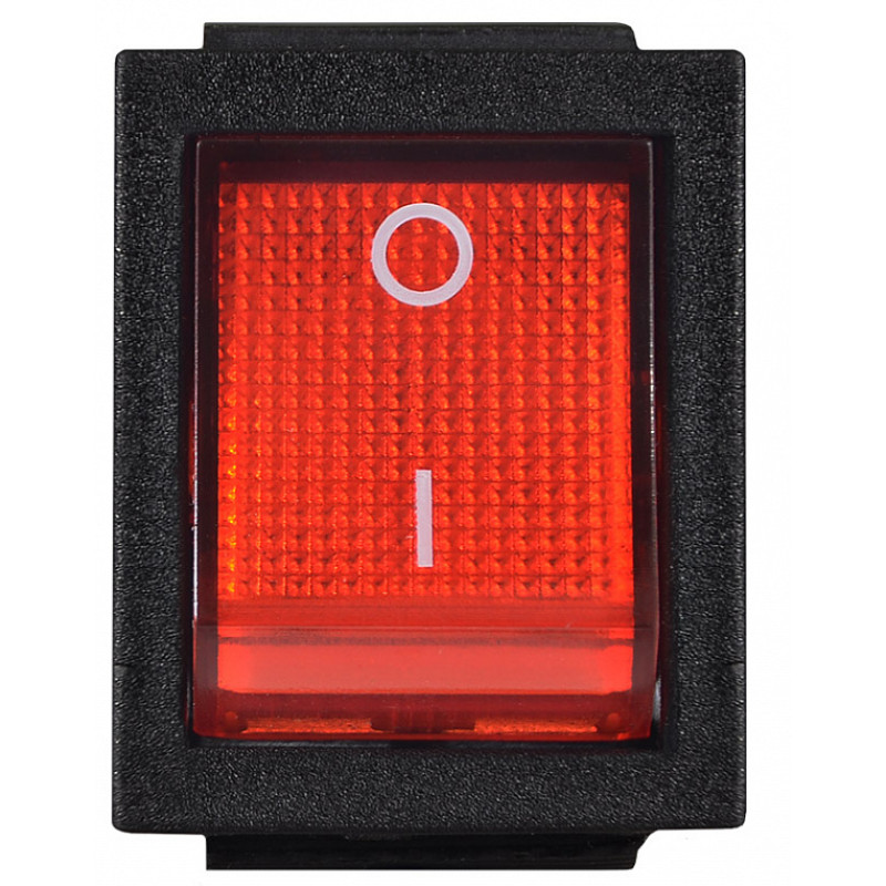 Переключатель LEMANSO LSW02 большой красный с подсветкой/KCD2-201N